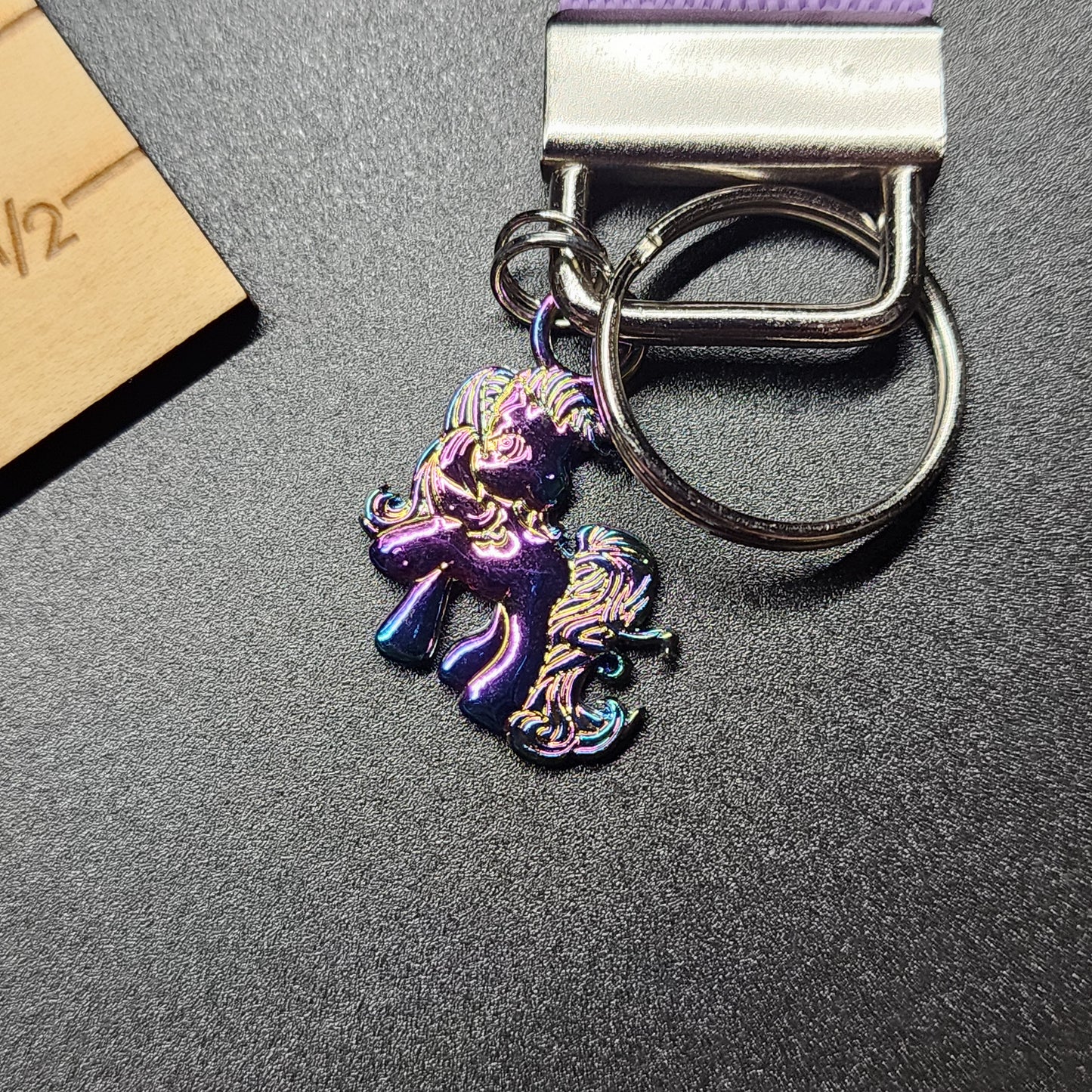 Charm Keychain - Pony Purple