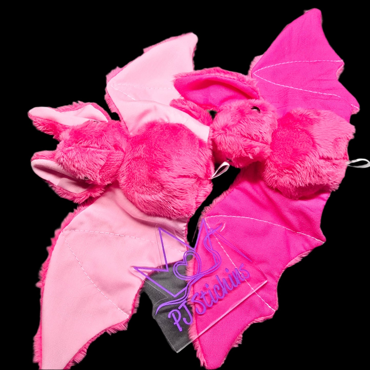 Bat Plush - Embossed Hearts