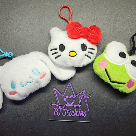 Keychain Plush - Kitty, Dog, Frog