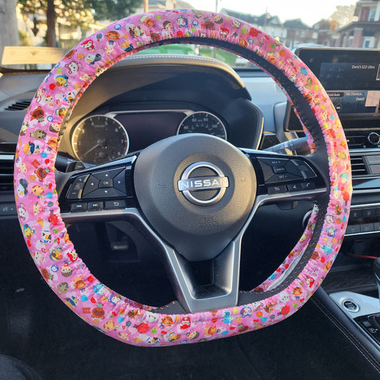 Steering Wheel Cover - Animals Crossing Pink