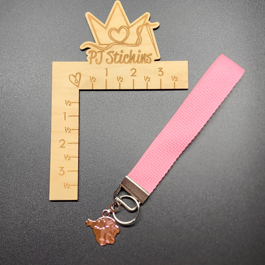 Charm Keychain - Pink Star Ball