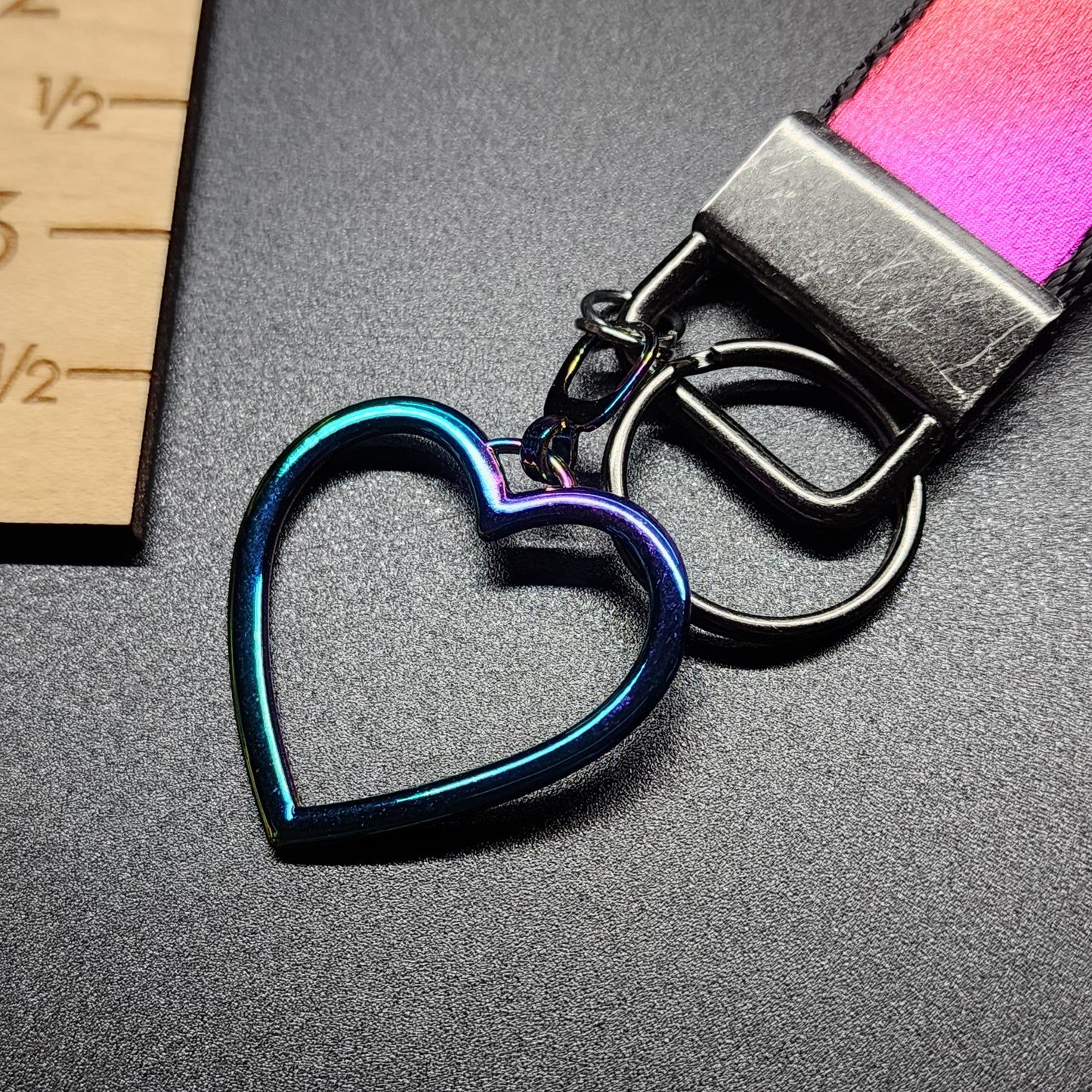 Charm Keychain - Rainbow Heart