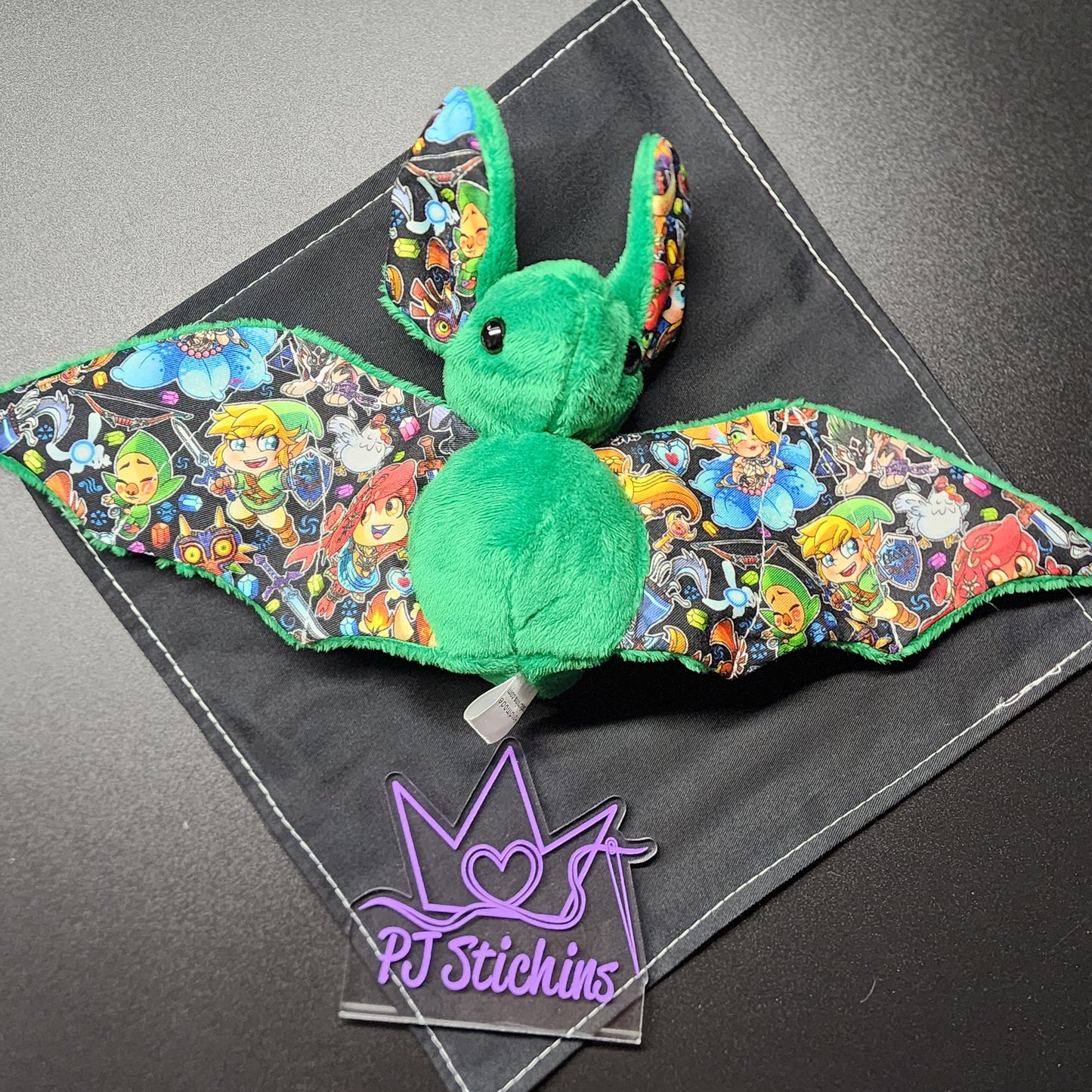 Bat Plush - Zelda Green with Blanket