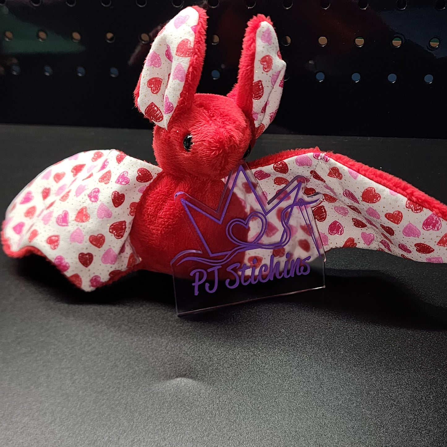 Bat Plush - Hearts Red