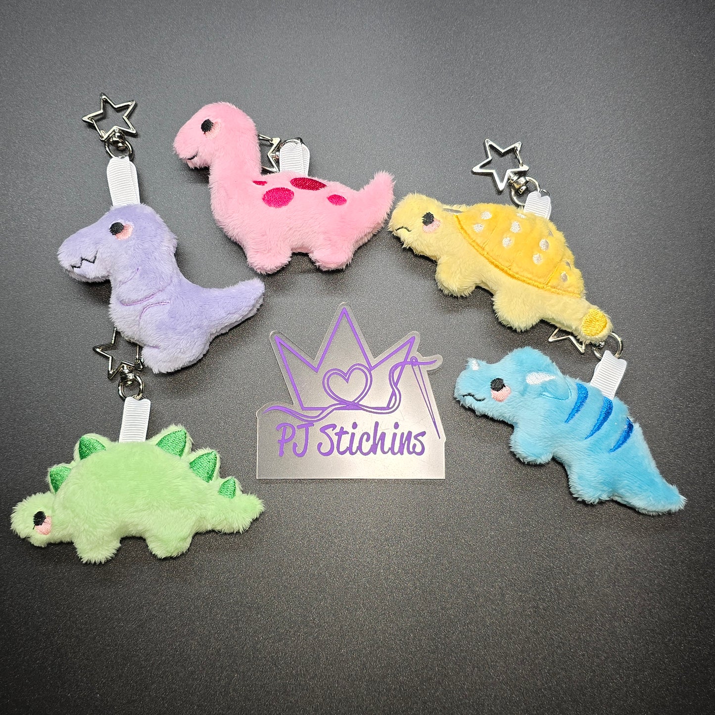 Plush Keychain - Colorful Dinos