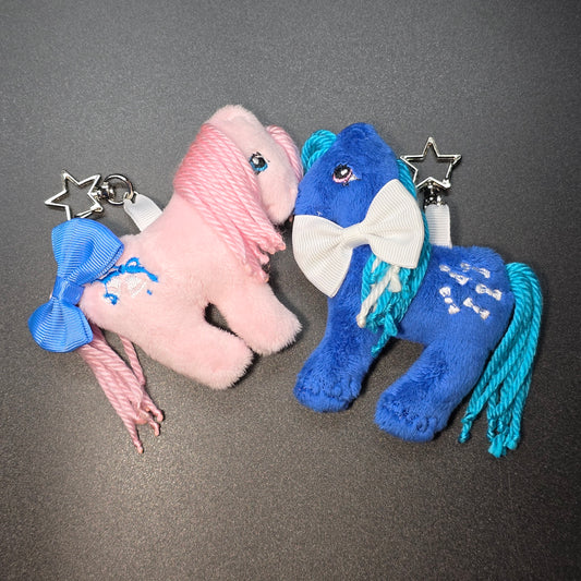 Made to Order - Plush Pony Keychain - Satin and Tux Set