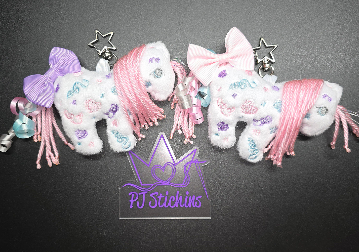 Made to Order - Plush Pony Keychain - Pastel Birthday Pony