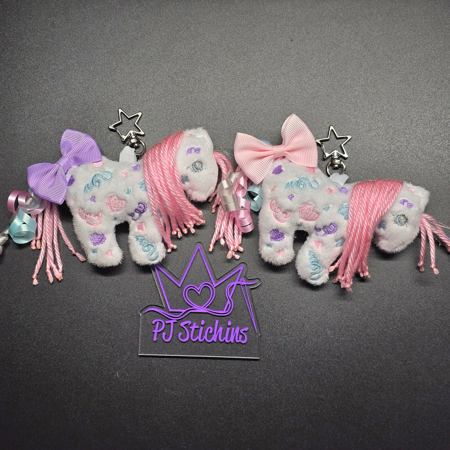 Made to Order - Plush Pony Keychain - Pastel Birthday Pony