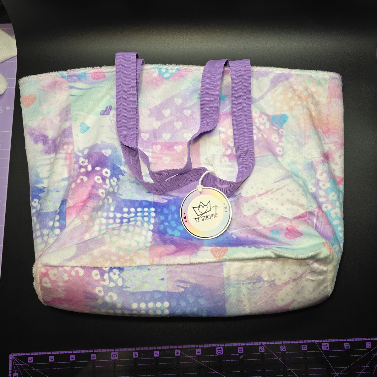 Plush Tote Bag - Patches