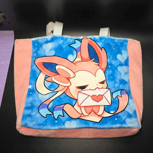Plush Tote Bag - Valentine Ribbon Fox