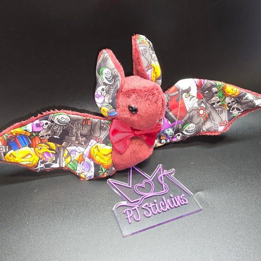 Bat Plush - Burgandy Nightmare