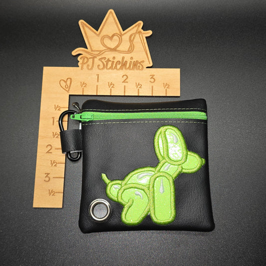 Green Balloon Dog - Dog Baggie Holder