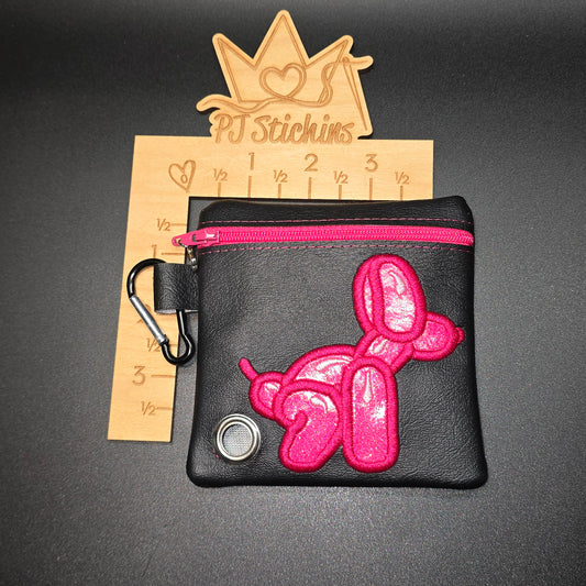 Pink Balloon Dog - Dog Baggie Holder