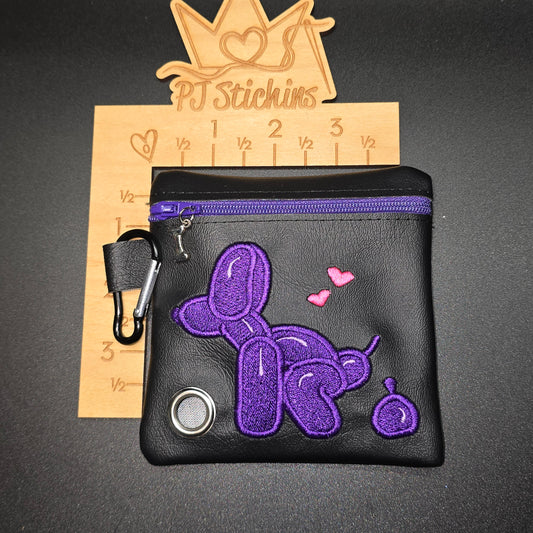 Purple Balloon Dog - Dog Baggie Holder