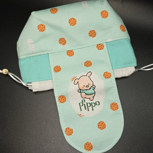 Mint Piggy - Small Cinch Pouch w/ Magnet Closure