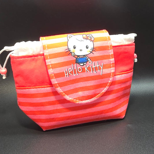 Red Kitty - Small Cinch Pouch w/ Magnet Closure