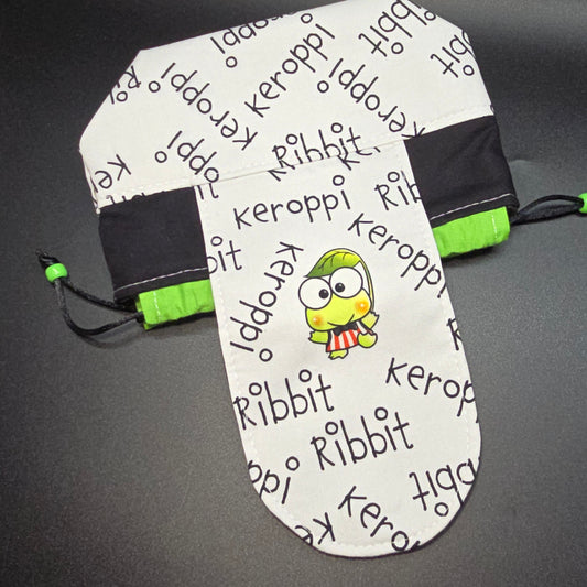 Green Frog - Small Cinch Pouch w/ Magnet Closure