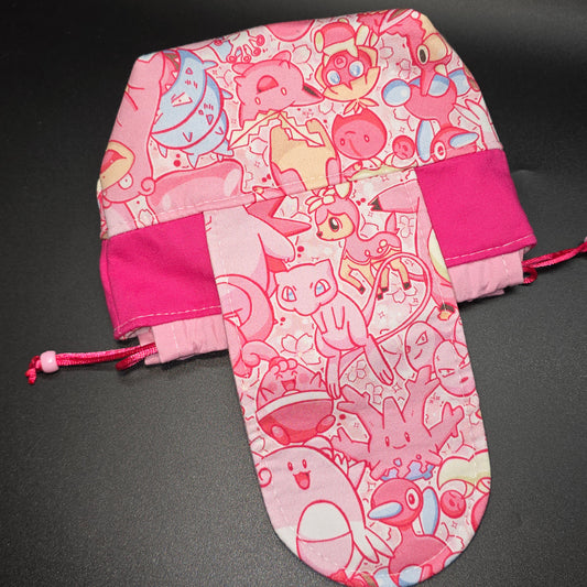 Pink Pocket Monsters - Small Cinch Pouch w/ Magnet Closure