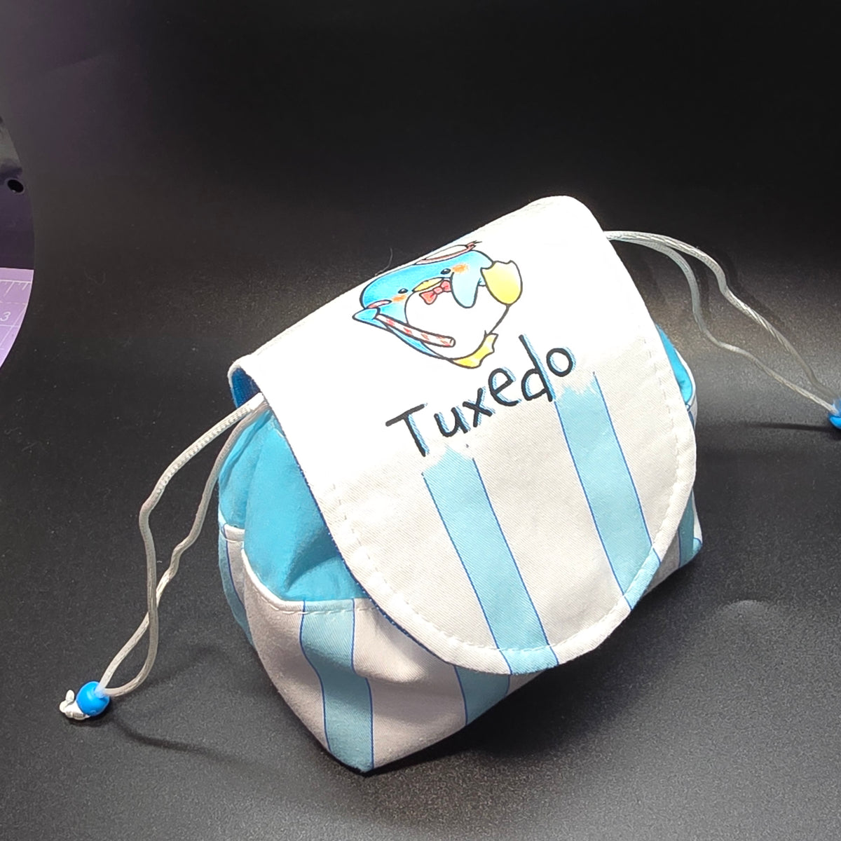 Blue Penguin - Small Cinch Pouch w/ Magnet Closure