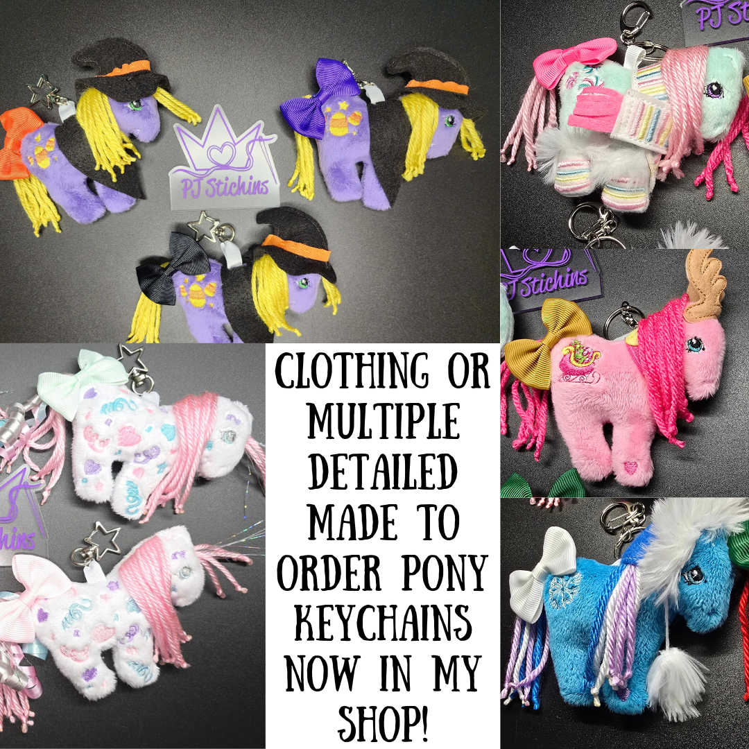 Made to Order - Custom Plush Pony w/Clothing Keychain